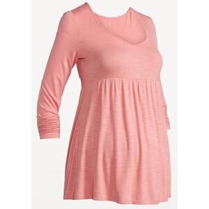 OLD NAVY Women's PLUS Size X-Large V Neck Slub-Knit Long-Sleeve Peplum New Pink